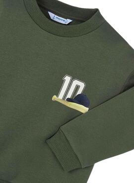 Sudadera Mayoral print espalda verde para niño