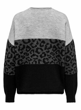 Jersey Only Jade animal print negro para mujer