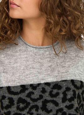 Jersey Only Jade animal print negro para mujer