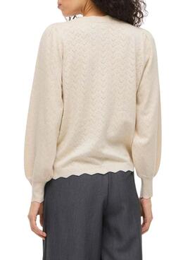 Jersey Vila Viemi beige para mujer
