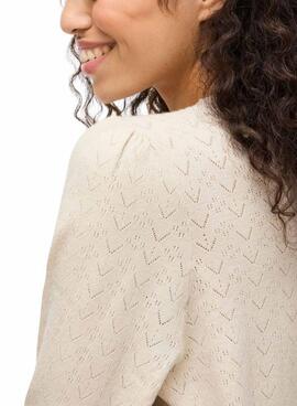 Jersey Vila Viemi beige para mujer