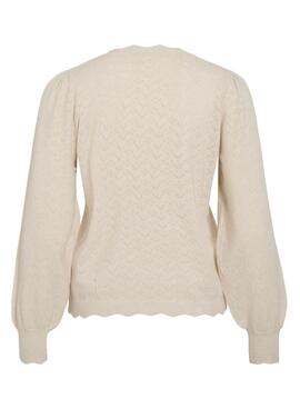 Jersey Vila Viemi beige para mujer