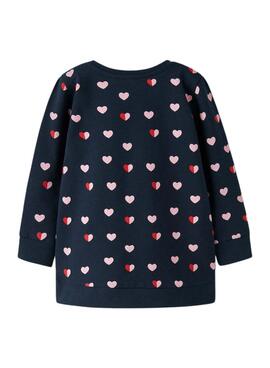 Sudadera larga Name It Lia marino para niña