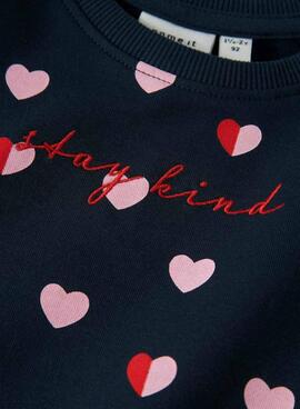Sudadera larga Name It Lia marino para niña