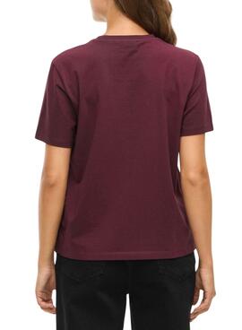 Camiseta Vila Vinora granate con estampado para mujer