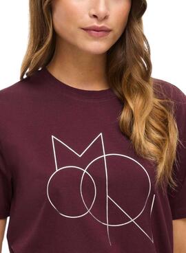 Camiseta Vila Vinora granate con estampado para mujer
