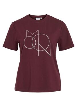 Camiseta Vila Vinora granate con estampado para mujer