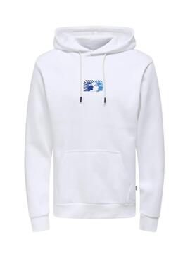Sudadera Only and Sons Ceres Claude blanco para hombre
