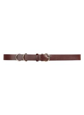 Cinturón Pieces Janni de piel marrón para mujer