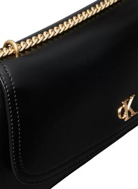 Bolso Calvin Klein Jeans cadena Ck Convertible negro para mujer