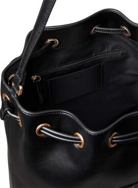 Bolso Calvin Klein Jeans Bucket monograma negro para mujer
