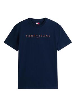Camiseta Tommy Jeans Linear Logo marino para hombre