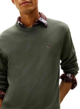 Jersey Tommy Jeans Essential slim verde para hombre