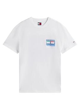 Camiseta Tommy Jeans DNA Flag blanco para hombre