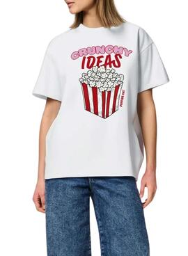 Camiseta Pieces Alfi Crunchy Ideas blanco para mujer