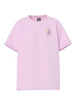 Camiseta Pieces Alfi Positive rosa para mujer