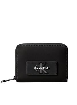 Cartera Calvin Klein Utility cremallera pequeña negra para mujer