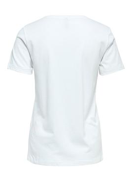 Camiseta Only Lindre Blanco Mujer