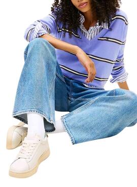 Zapatillas Tommy Jeans Archive 98 Leopard blanco para mujer
