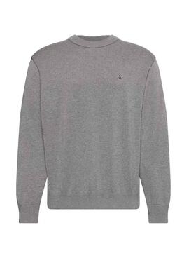 Jersey Calvin Klein Jeans gris de punto para hombre