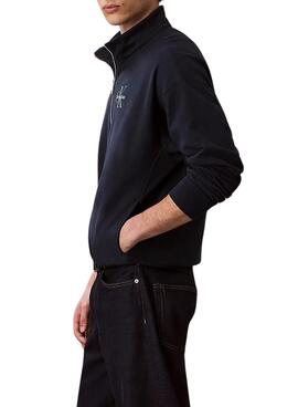Sudadera Calvin Klein Monologo cremallera marino para hombre