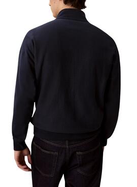 Sudadera Calvin Klein Monologo cremallera marino para hombre
