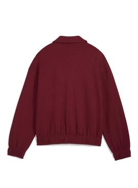 Chaqueta deportiva Puma T7 Relaxed granate para mujer