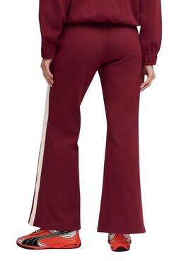 Pantalón Puma deportivo acampanado granate  T7 para mujer