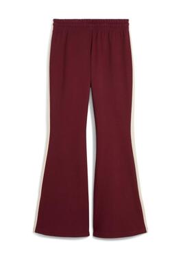 Pantalón Puma deportivo acampanado granate  T7 para mujer