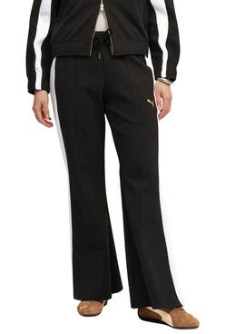 Pantalón Puma deportivo T7 acampanado negro para mujer