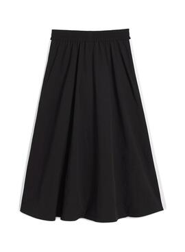 Falda Puma T7 woven midi negro para mujer