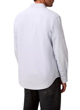 Camisa Calvin Klein Solid Oxford azul para hombre