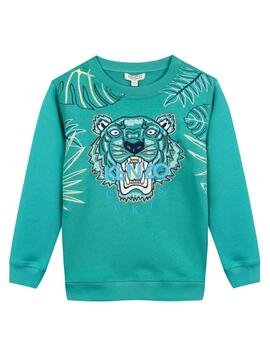 Sudadera Kenzo Tiger JB Verde Niño