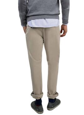 Pantalón chino El Ganso beige slim fit para hombre