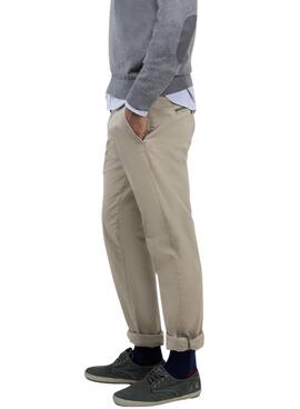 Pantalón chino El Ganso beige slim fit para hombre