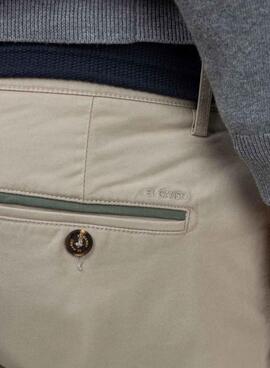 Pantalón chino El Ganso beige slim fit para hombre