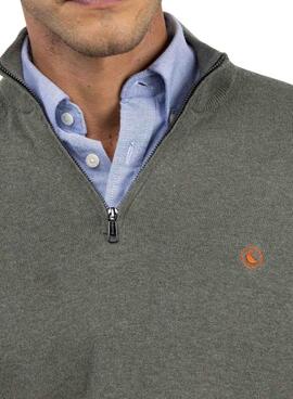 Jersey El Ganso cuello camionero verde para hombre