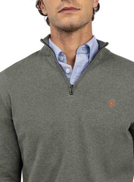Jersey El Ganso cuello camionero verde para hombre
