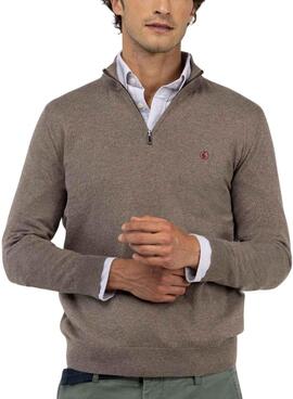 Jersey El Ganso cuello camionero topo para hombre