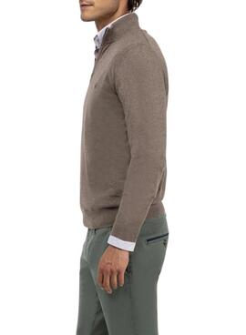 Jersey El Ganso cuello camionero topo para hombre
