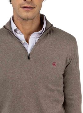 Jersey El Ganso cuello camionero topo para hombre