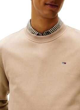 Jersey Tommy Jeans Crew beige para hombre