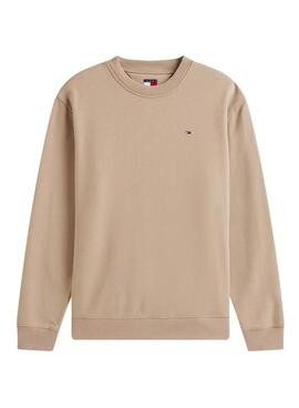 Jersey Tommy Jeans Crew beige para hombre