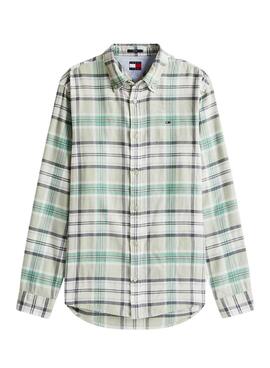 Camisa Tommy Jeans Flannel verde para hombre