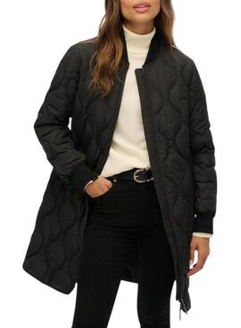 Parka Superdry Quilted negro para mujer