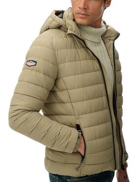 Cazadora acolchada Superdry Fuji beige para hombre