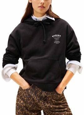 Sudadera Tommy Jeans Western negro para mujer