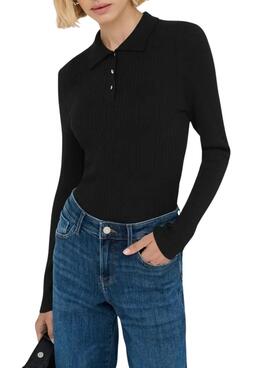 Jersey Only Mila polo negro para mujer