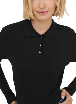 Jersey Only Mila polo negro para mujer