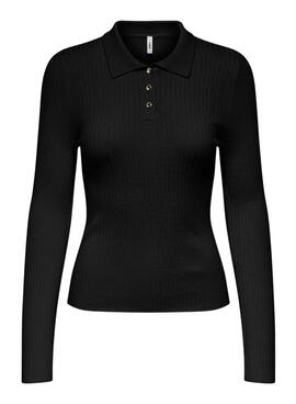 Jersey Only Mila polo negro para mujer